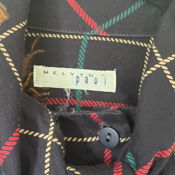 Melvyn Paul Vintage Horse Print Button-down Blouse - Picture 2 of 10